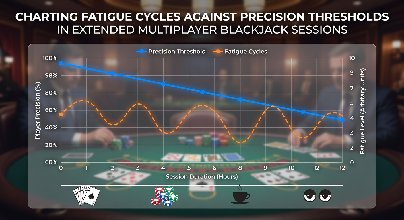 Diagramm zur Darstellung von Ermüdungszyklen und Präzisionsverläufen in Blackjack-Sitzungen