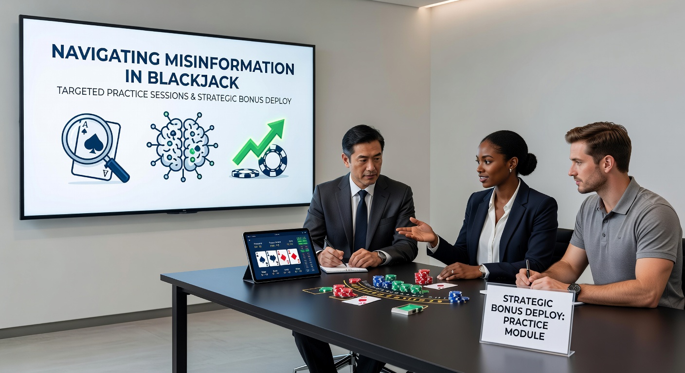 Strategische Bonusdiagramme und Blackjack-Karten auf einem digitalen Trainingsbildschirm