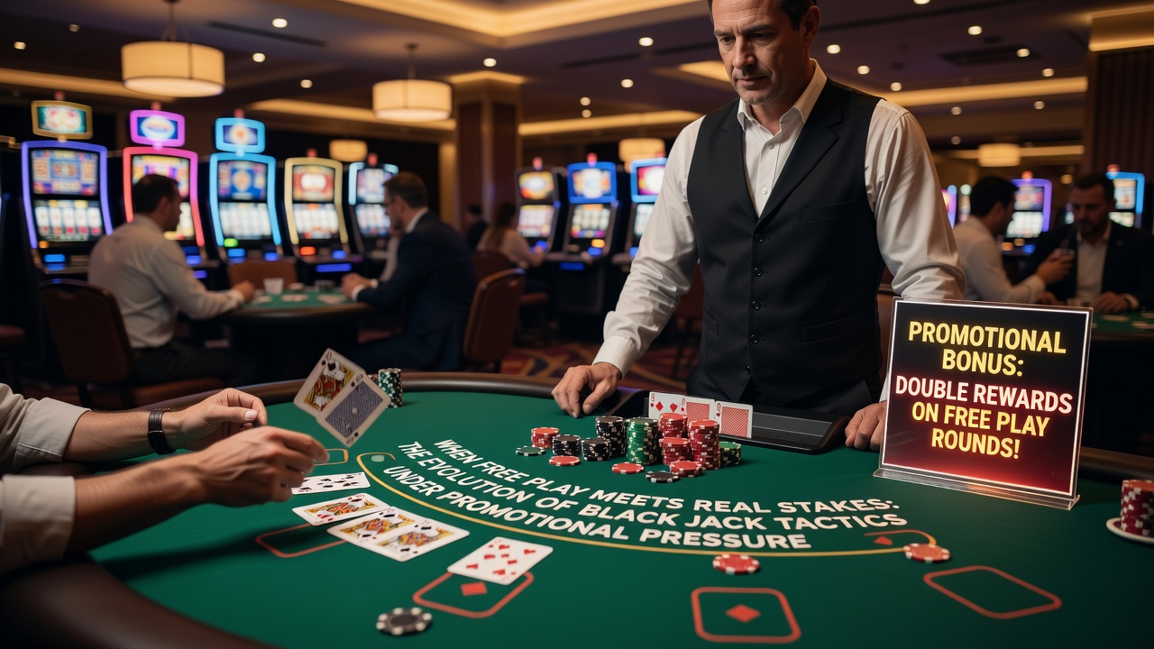 Blackjack-Tisch mit Werbeaktionen und Bonus-Symbolen in einem Online-Casino